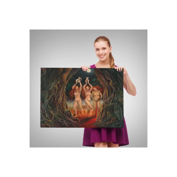 Geyik Boynuzlu Kaplunbağa Sürreal Tablo-6560