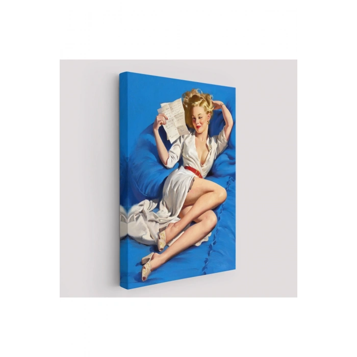 Gil Elvgren Pin-up Aşk Mektubu Duvar Tablosu-6449