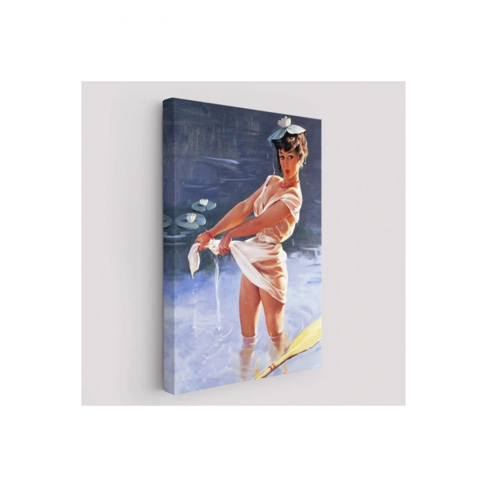 Göldeki İslanmış Sexi Kadın Duvar Tablosu-6455