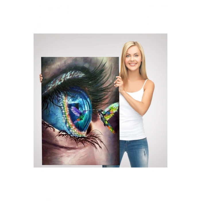 Gözdeki Kuş Sürreal Duvar Tablosu-6351