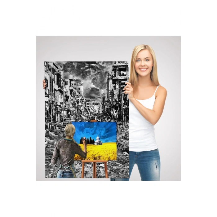 Hayalindeki Ukraynayi Çizen Ukraynalı Ressam Tablosu-6295