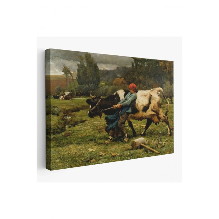 İneği  Çeken Köylü Kızı Duvar Tablosu-6522