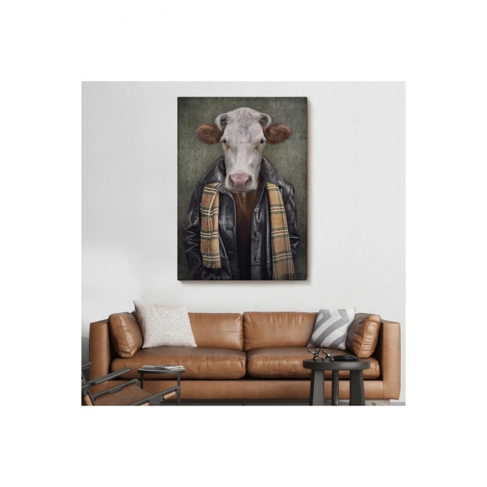 İnek Kafalı İnsan Kanvas Tablo-4997