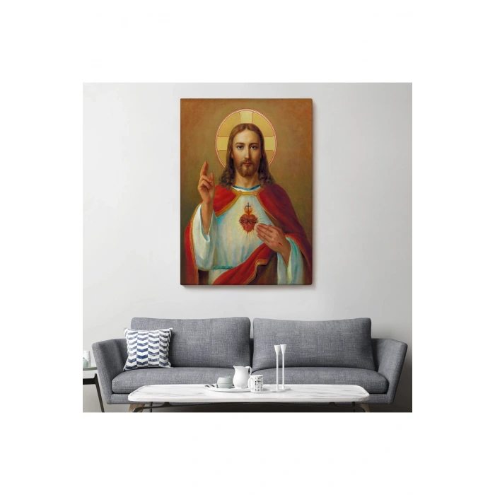 İsanın En Kutsal Kalbi Tablosu - The Most Sacred Heart Of Jesus-6478