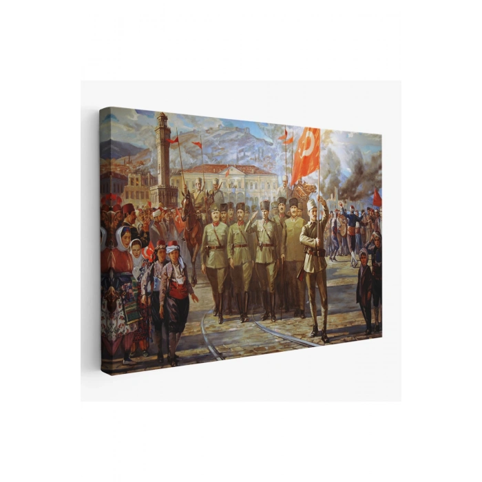 İzmirin Kurtuluşu Tablosu - Atatürkün İzmire Girişi-6627
