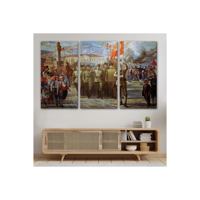 İzmirin Kurtuluşu Tablosu - Atatürkün İzmire Girişi-6627