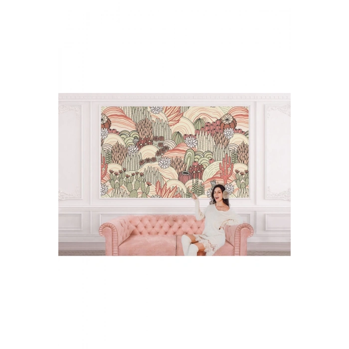 Kaktüs Desenli Duvar Kağıdı-5741