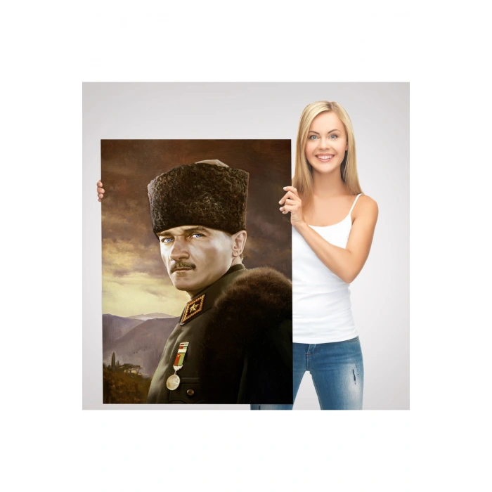 Kalpaklı Mustafa Kemal Atatürk Duvar Tablosu -6448