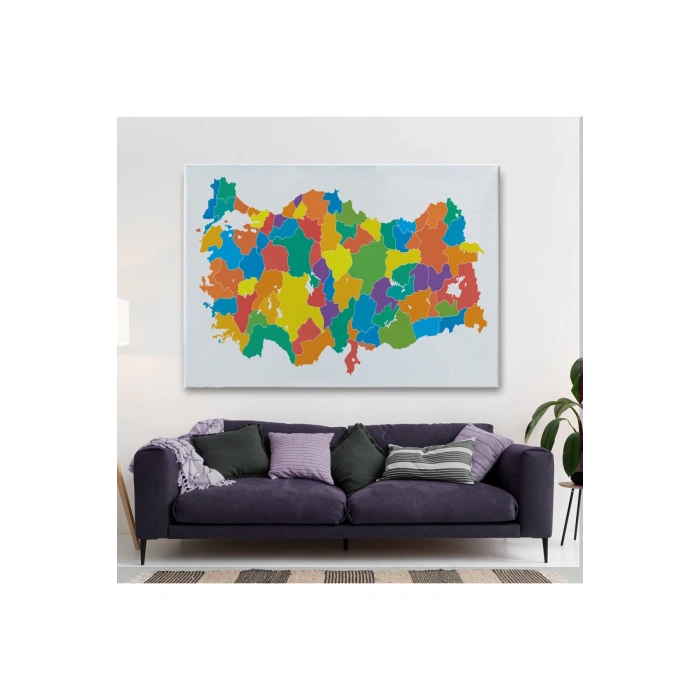 Kanvas Türkiye Haritası  Dekoratif Tablo 1099