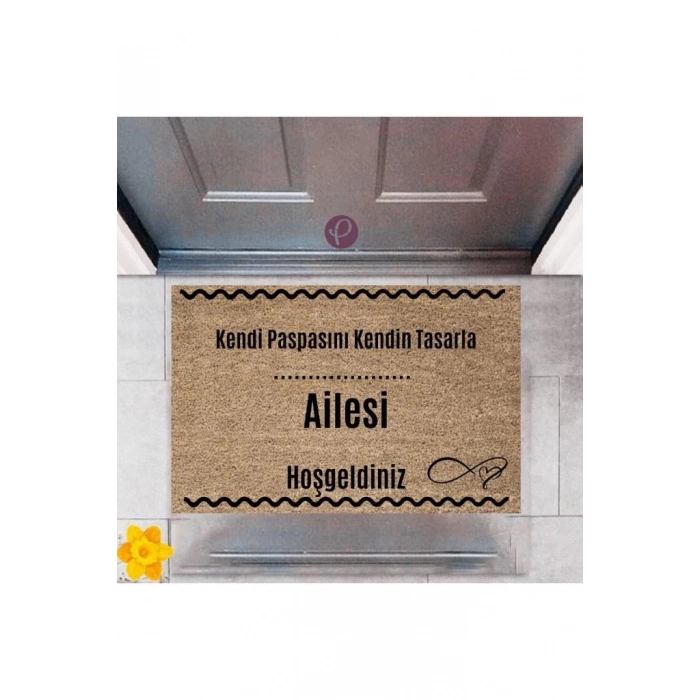 Kapı Önü Paspası Dekoratif Dijital Baskı Ailesi  P-2513