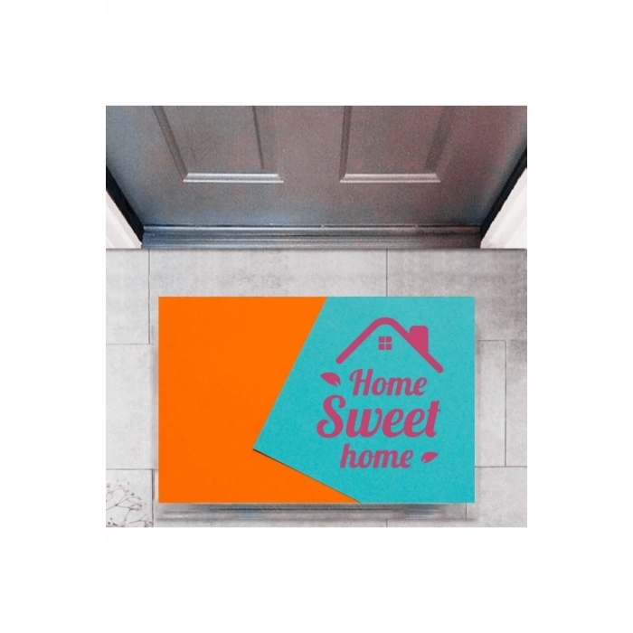 Kapı Önü Paspası Dekoratif Dijital Baskı Home Sweet Home P-2329
