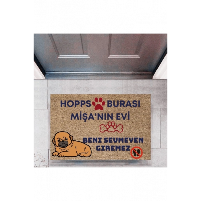 Kapı Önü Paspası Dekoratif Dijital Baskı Hopps  P-2475