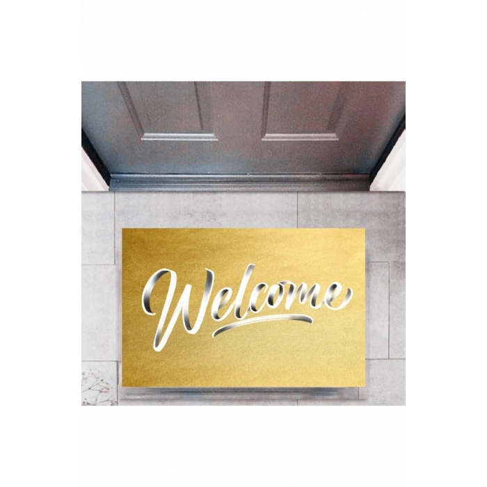 Kapı Önü Paspası Dekoratif Dijital Baskı Welcome P-2324