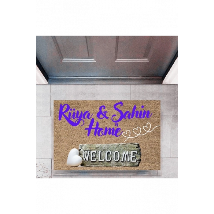 Kapı Önü Paspası Dekoratif Dijital Baskı Welcome P-2460
