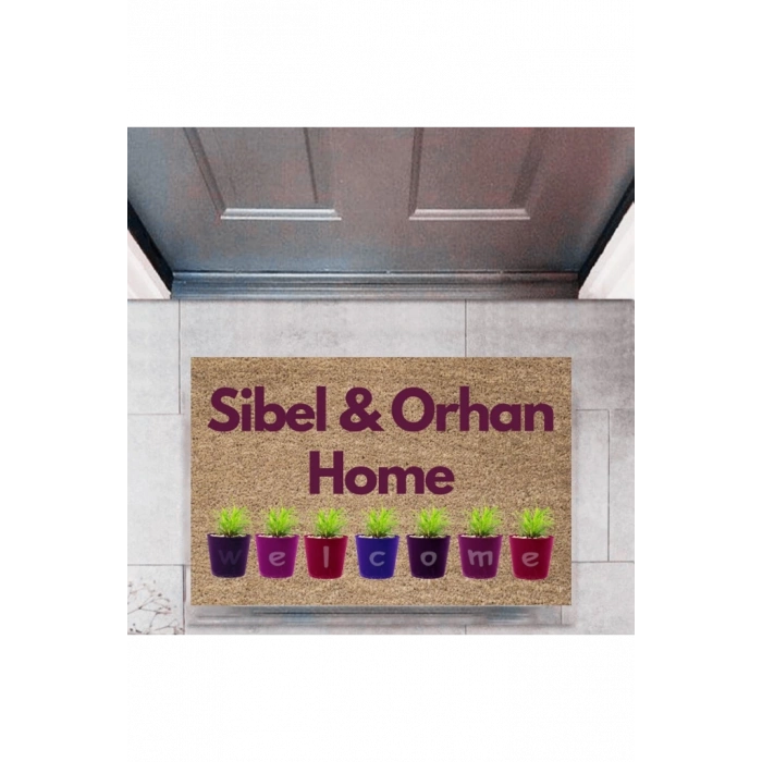 Kapı Önü Paspası Dekoratif Dijital Baskı Welcome P-2461