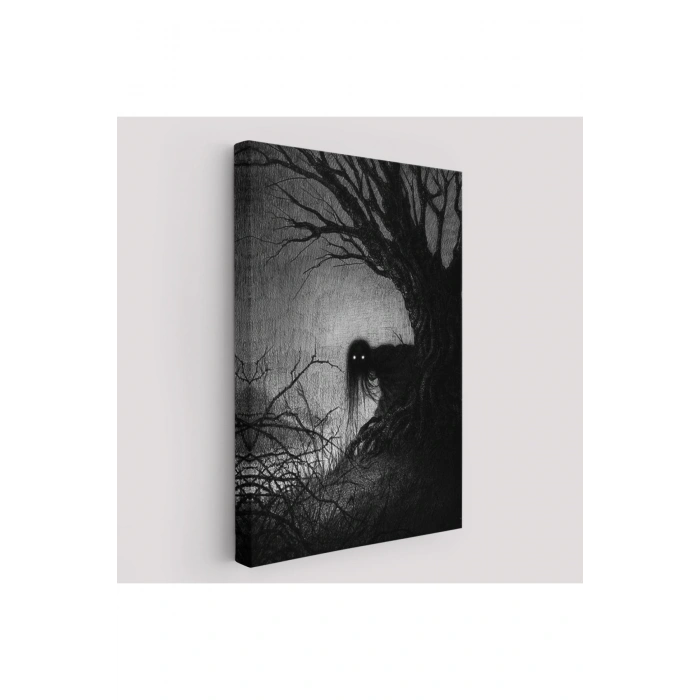 Karanlık İçindeki Korkunç Bir Çift Göz Tablosu-6288