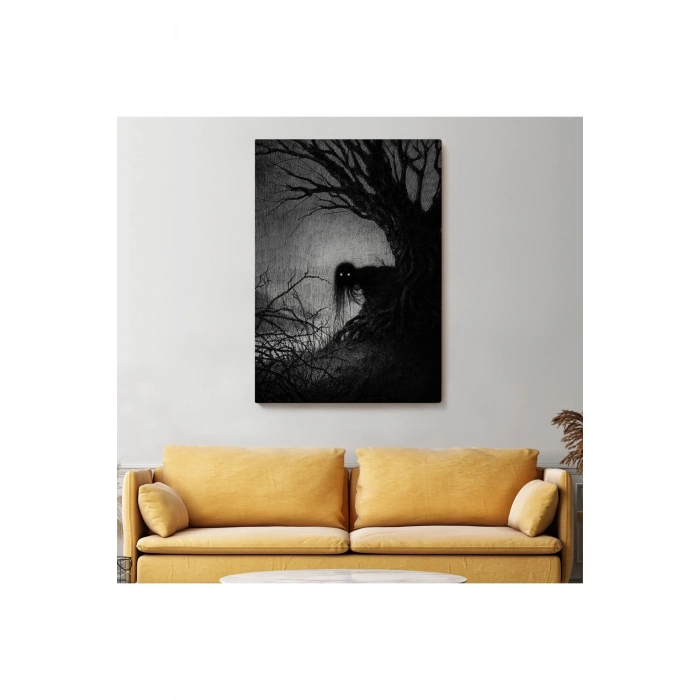 Karanlık İçindeki Korkunç Bir Çift Göz Tablosu-6288