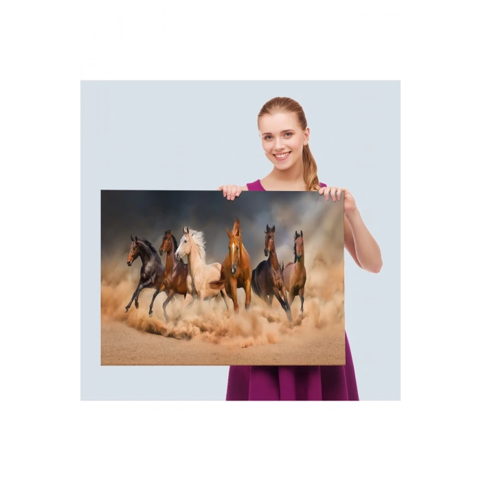 Koşan Atlar Dekoratif Kanvas Tablo 1126