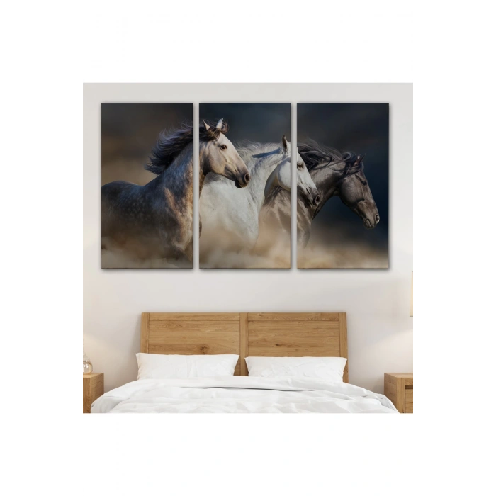 Koşan Atlar Dekoratif Kanvas Tablo -1129