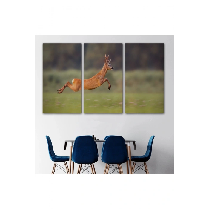 Koşan Geyik Dekoratif Kanvas Tablo 1170
