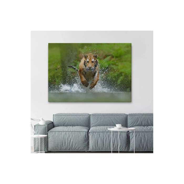 Koşan Kaplan Dekoratif Kanvas Tablo 1142