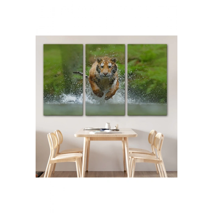 Koşan Kaplan Dekoratif Kanvas Tablo 1142