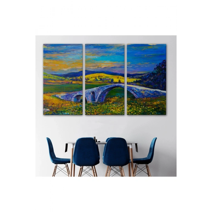 Köy Taşköprüsü Günbatımı Manzarası Duvar Tablosu-1202