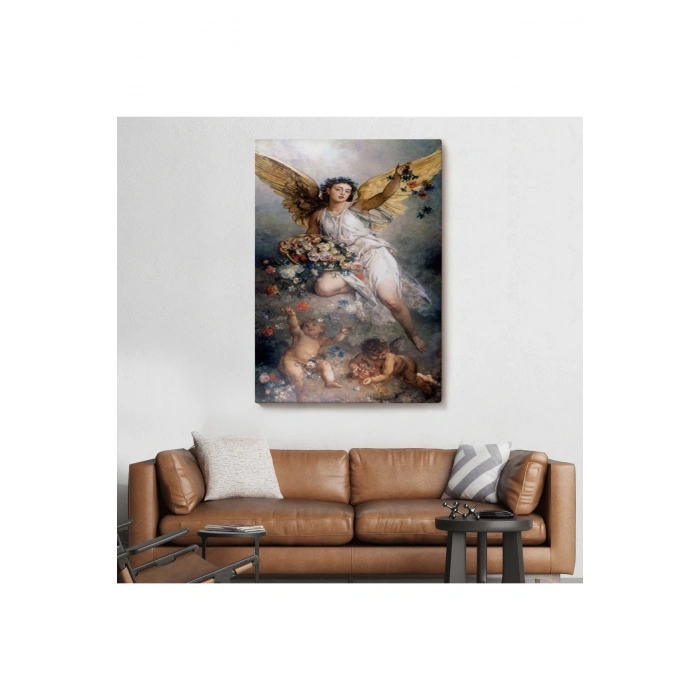 Küçük Melekler ve Annesi Duvar Tablosu-6395