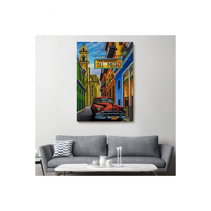 La Bodeguita Cuba Car Duvar Tablosu-6457
