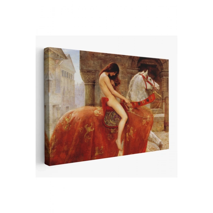 Lady Godiva Tablosu - At Üstünde Çıplak Kadın-6583