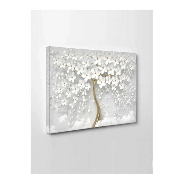 Led Işıklı 3d Dekoratif Gold Çiçek Tablo