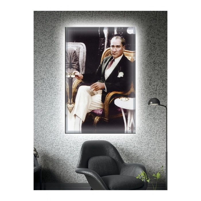 Led Işıklı Atatürk (hediyelik kanvas tablo)