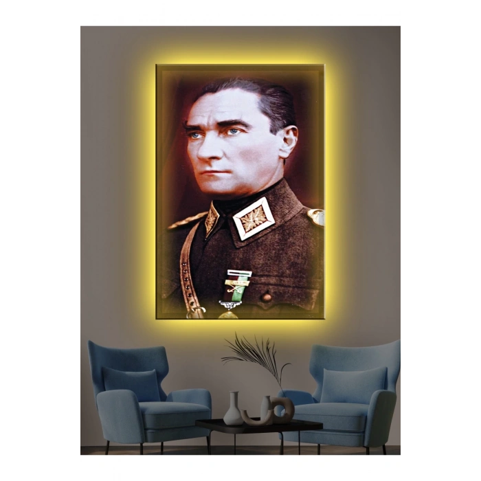 Led Işıklı Atatürk Kanvas Tabloları