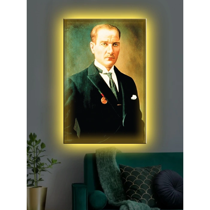 Led Işıklı Atatürk Tablosu (ev,ofis,hediyelik)
