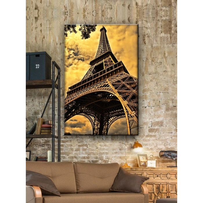 Led Işıklı Eyfel Kulesi Nostaljik Tablo