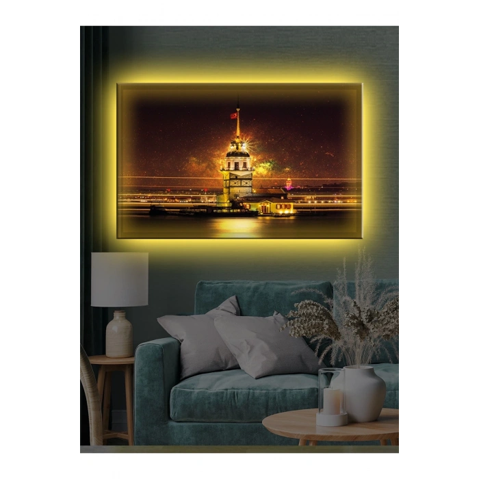 Led Işıklı Kız Kulesi Gece Görünüm Tablosu