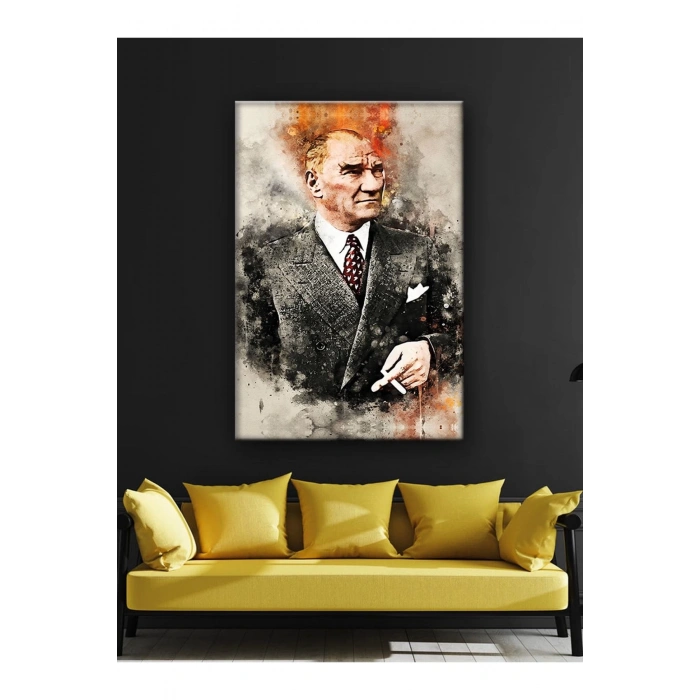 Led Işıklı Mustafa Kemal Atatürk Kanvas Tablo (çok şık)