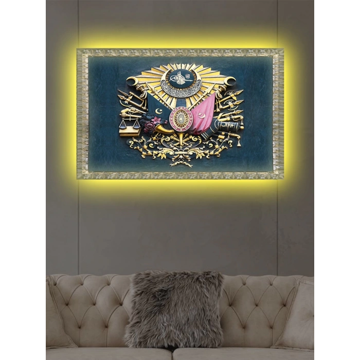 Led Işıklı Osmanlı Amblemi tablo (Ofis, İşyeri için ideal)