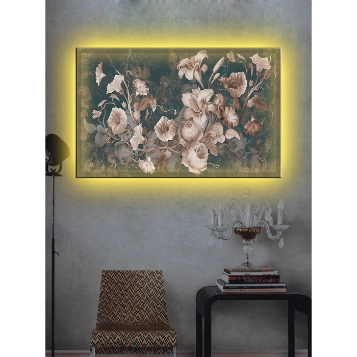 Led Işıklı Sanatsal Çiçek Tablo