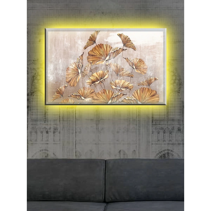 Led Işıklı Sanatsal Çiçek Tablosu