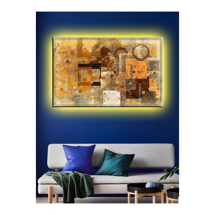 Led Işıklı Sanatsal Soyut Tablo