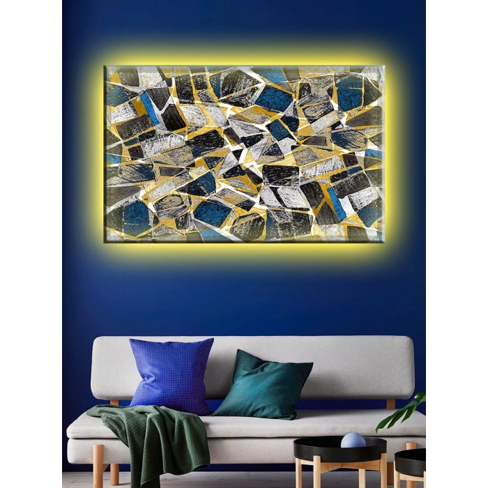 Led Işıklı Soyut Tablo