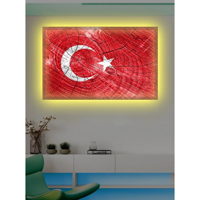 Led Işıklı Türk Bayrağı (bir hilal uğruna ya rab)
