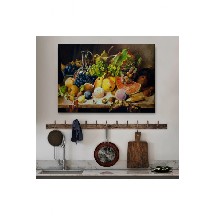 Masa Üstündaki Meyveler Yağlı Boya Görünümlü Tablo-1221