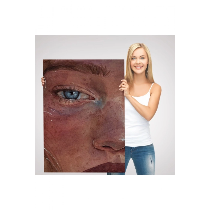 Mavi Gözlü Kız Dekoratif Duvar Tablosu-6335