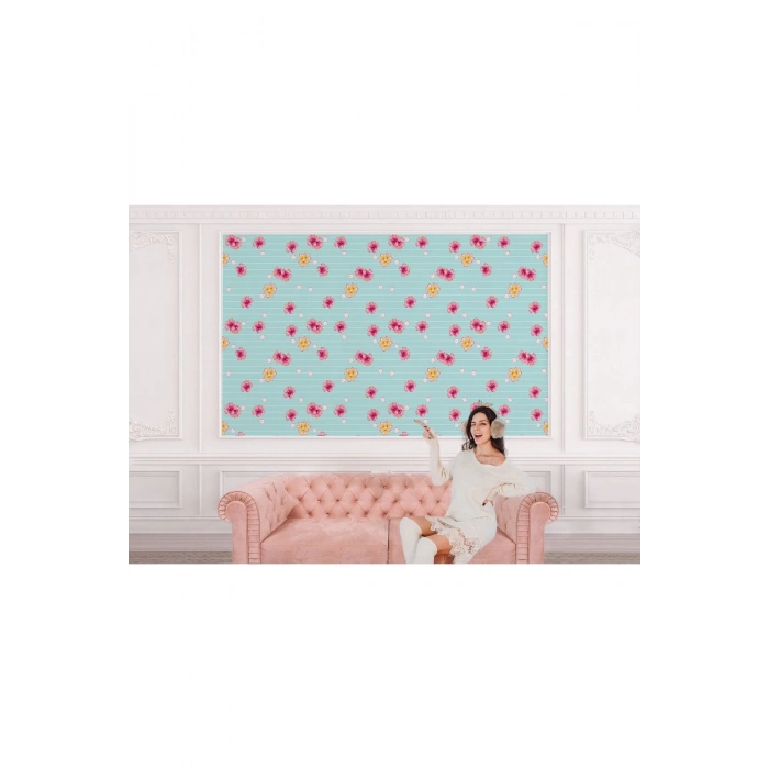 Mavi-Pembe Fonlu Duvar Kağıdı-5571