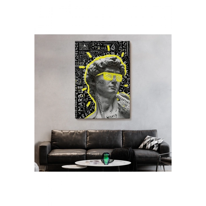 Michelangelo Buonarroti Davud Pop Art Tablosu-6376