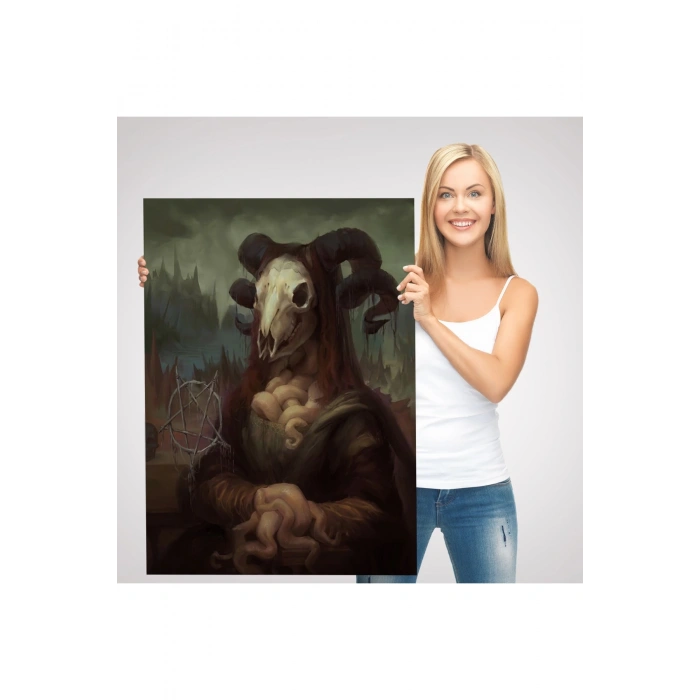 Mona Liza Duruşlu Canavar Duvar Tablosu-6246