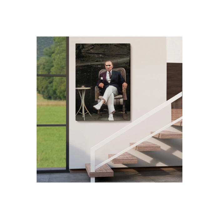 Mustafa Kemal Atatürkün Sandalyede Oturan Tablosu -6379