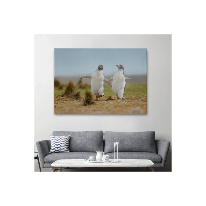 Mutlu Yavru Penguenler Dekoratif Kanvas Tablo 1152